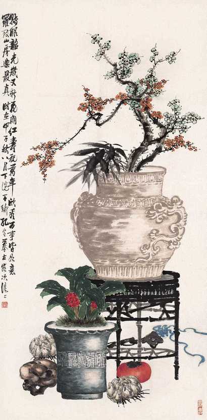孔子瑜 清供 立轴